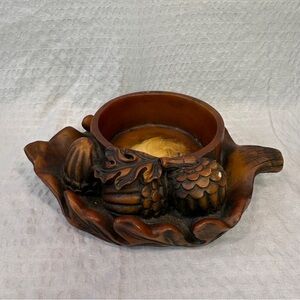 Dezine Ltd 1999 Hand Painted Acorn Tealight Candle Holder Resin Gothic Decor